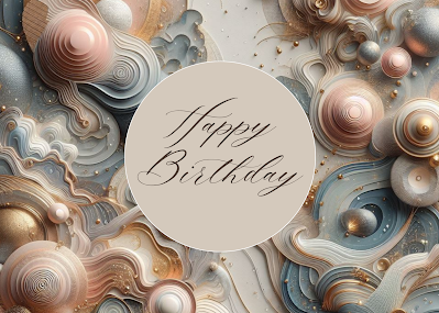 Free Happy Birthday Wishes | Metallic Aesthetic Watercolor 3D Render Design | Printable | Instant Download