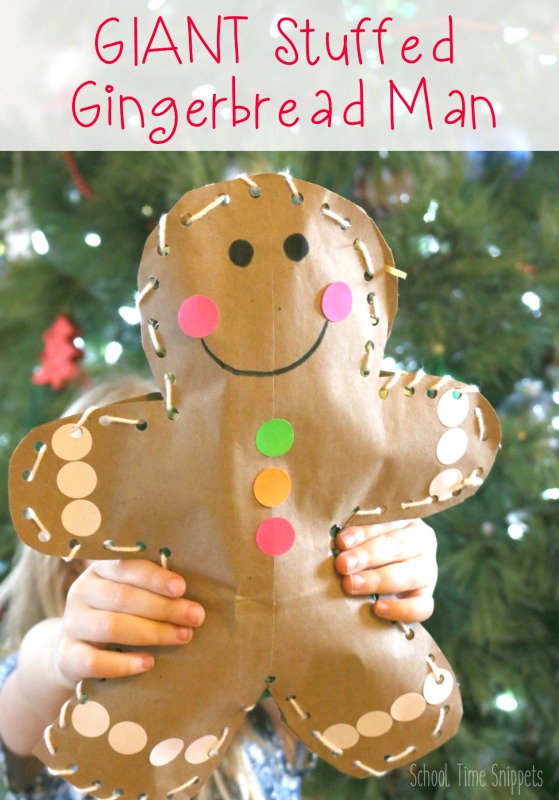 DIY Jumbo Stuffed Gingerbread Man Craft | School Time Snippets