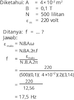 Jawaban soal fisika tentang induksi elektromagnetik nomor 5