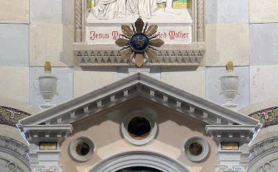 Shrine of the Sacred Heart of Jesus at the Cathedral Basilica of Saint Louis, in Saint Louis, Missouri, USA - pediment