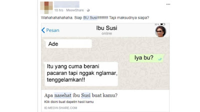 Waspada Kuis Nasihat Ibu Susi di Facebook