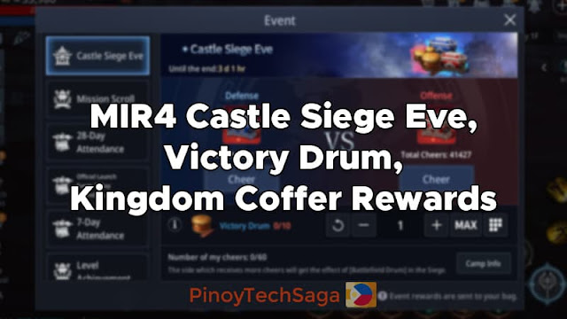 MIR4 Castle Siege Eve, Victory Drum, Kingdom Coffer Rewards