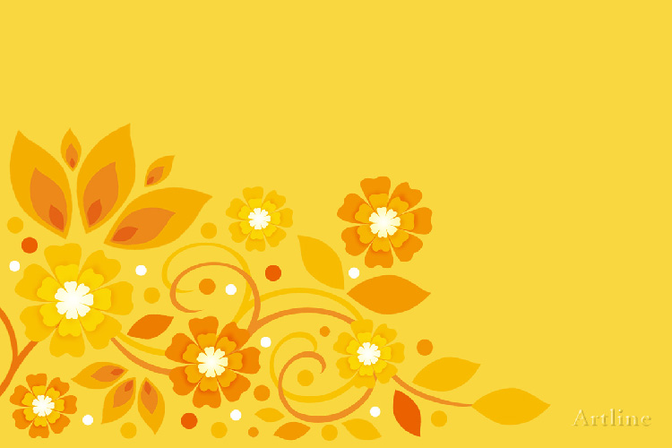 types of vintage flowers Yellow Floral Vector | 750 x 500