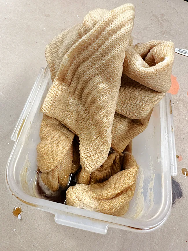 socks in coffee bath