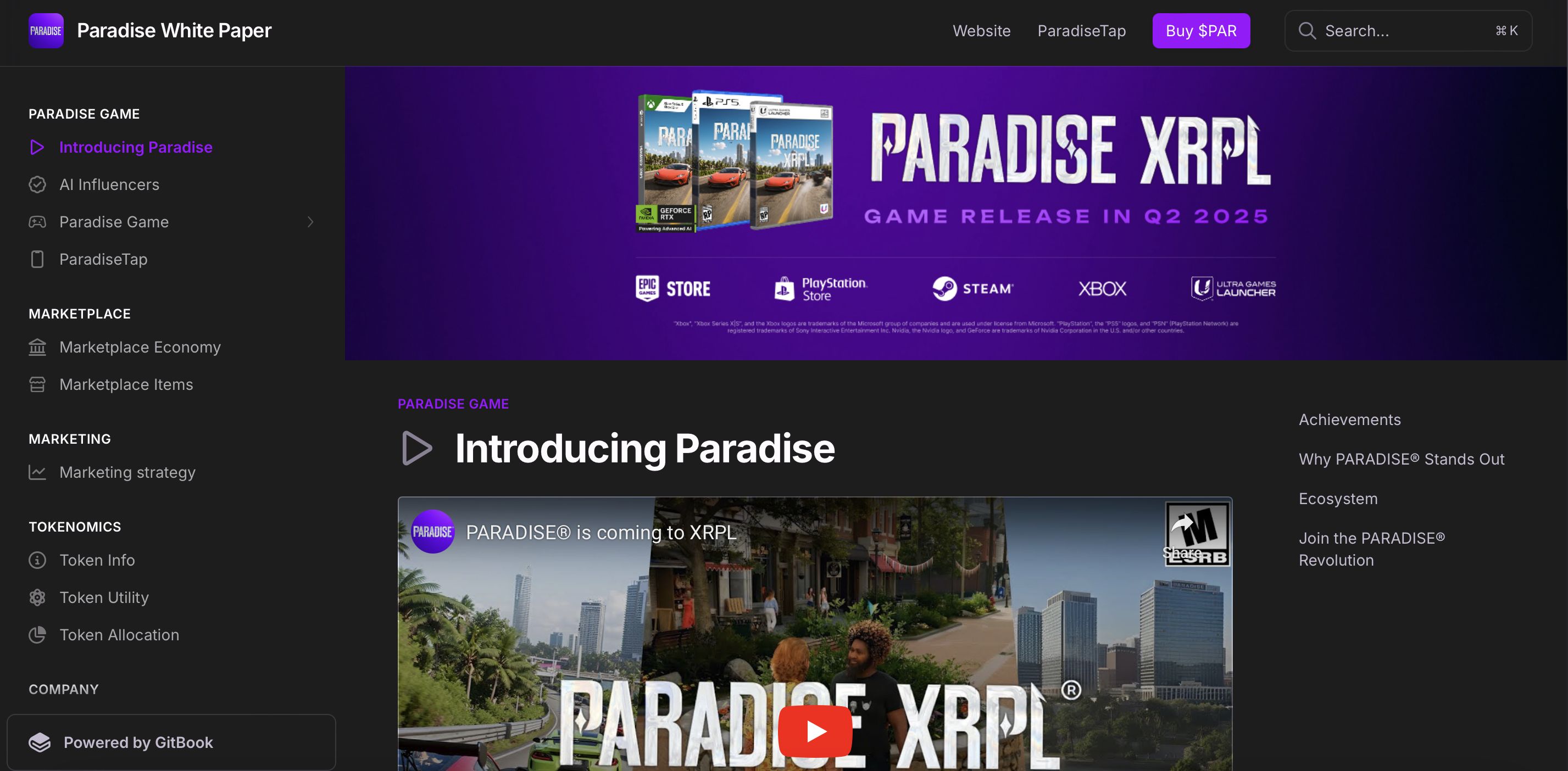 PARADISE XRPL Game