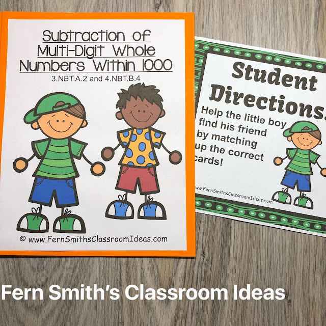 Teaching How to Use Place Value to Subtract Including Lesson Plans, Centers, Task Cards, Color By Numbers & More Resources. #FernSmithsClassroomIdeas