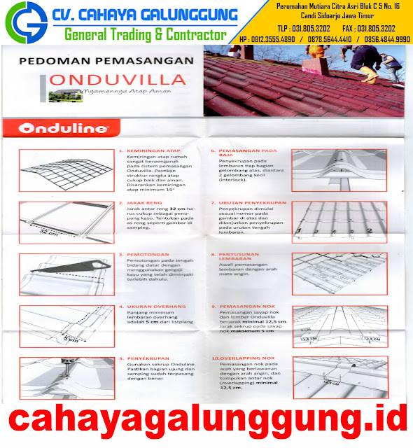 Atap Bitumen Onduvilla - Harga Genteng Onduvilla