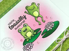 Sunny Studio Stamps: Froggy Friends Toadally Awesome Frog Card by Mendi Yoshikawa