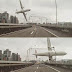 Pesawat Jatuh Menghantam Jembatan