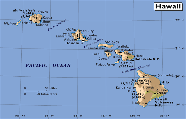 Printable Hawaii Map Usa