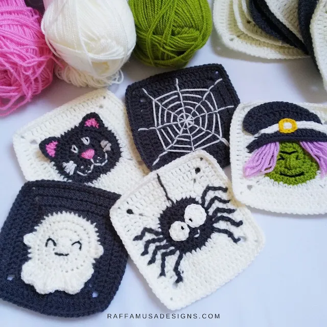 Halloween granny squares crochet pattern
