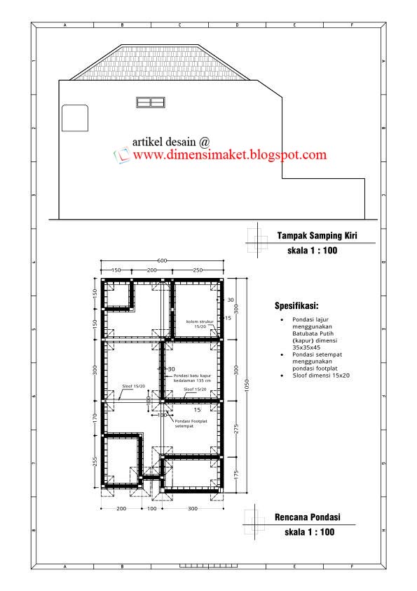 Desain Rumah 002 Contoh Desain dan Gambar  Kerja Rumah 