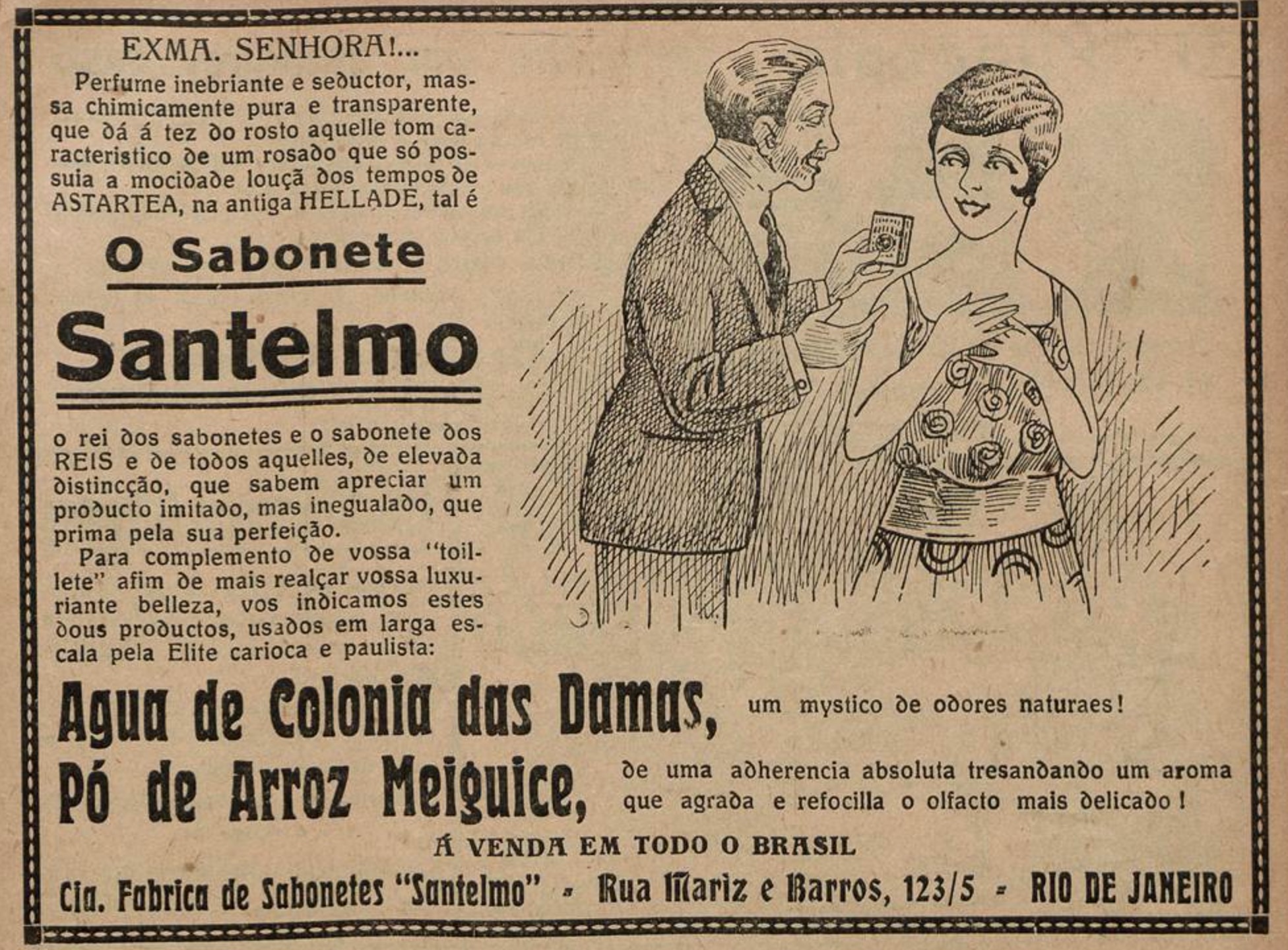 Propaganda antiga do Sabonete Santelmo veiculada no ano de 1927