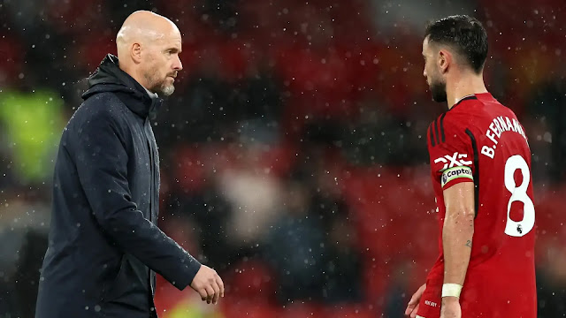 "I apologized to Ten Hag for letting him down" - Bruno Fernandes"I apologized to Ten Hag for letting him down" - Bruno Fernandes