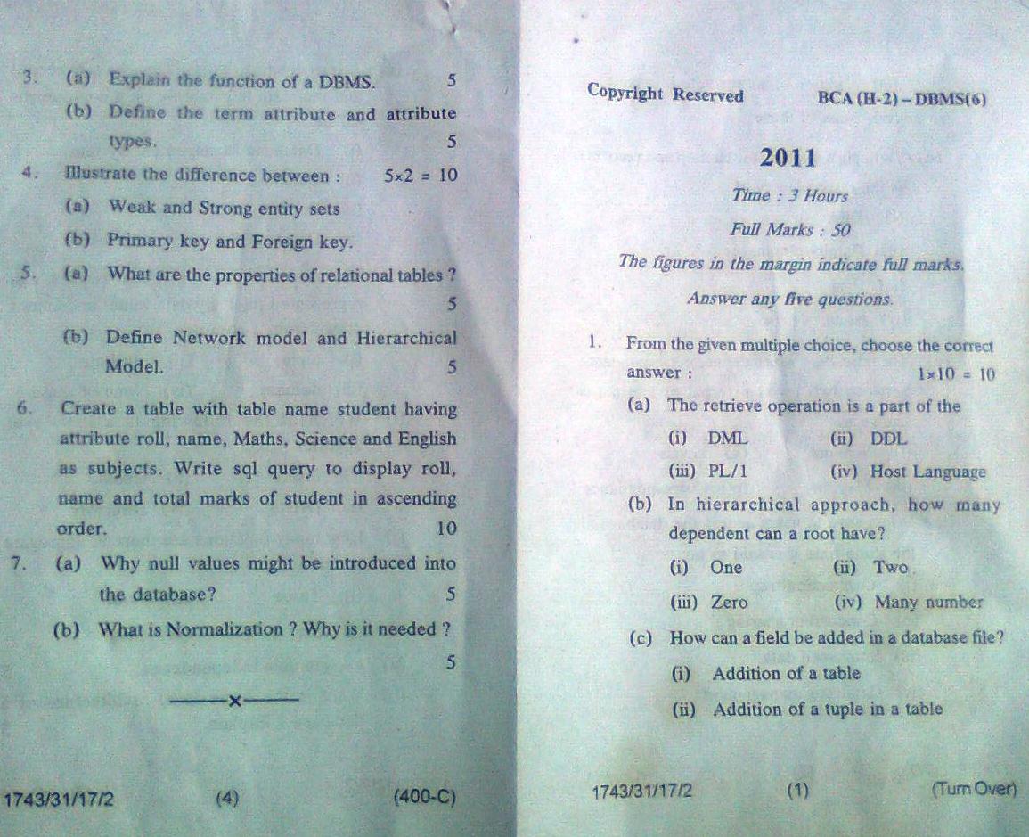 ... Of Vocational Courses , A. S. College, Deoghar (Jharkhand): Questions