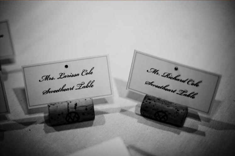 Wine Cork Escort Cards for a Vineyard Wedding at Mon Ami Winery in Port