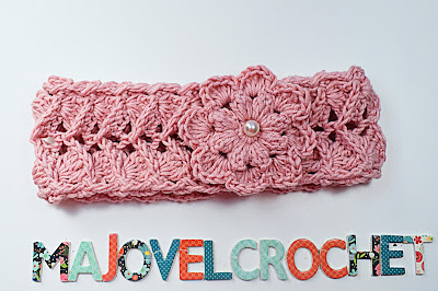 1 - Crochet IMAGEN Cinta para la cabeza rosa a crochet muy fácil y sencillo. MAJOVEL CROCHET