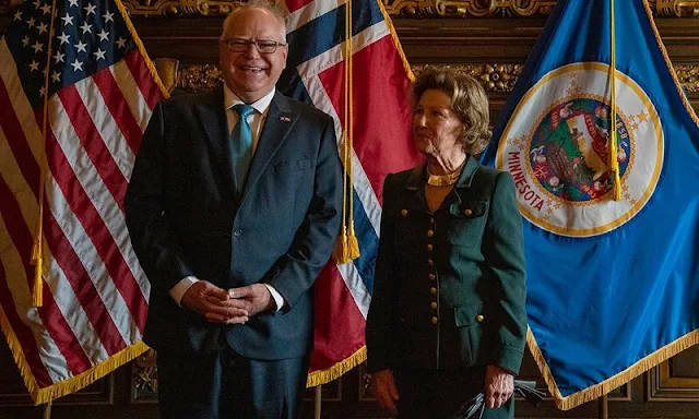 Minnesota Governor Tim Walz. Norway's ambassador to the US, Anniken Ramberg Krutnes. Norwegian Lutheran Church