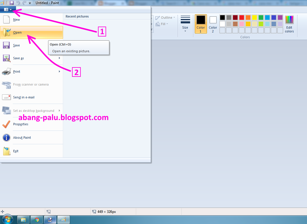 Cara Memotong Gambar  CROP Dengan Aplikasi  Paint  Windows 