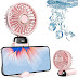 2024 New Upgrade LED Mini Handheld Fan, Foldable and Hangable Portable Rechargeable Mini Handheld Fan, Usb Rechargeable Personal Fan Handheld, Mini Handheld Fan with Stand (Pink)