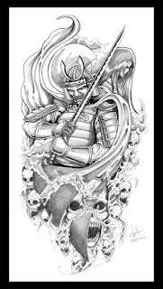 Japanese Samurai Tattoo Design Drawing