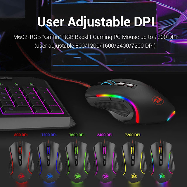 redragon m602 rgb wired gaming mouse