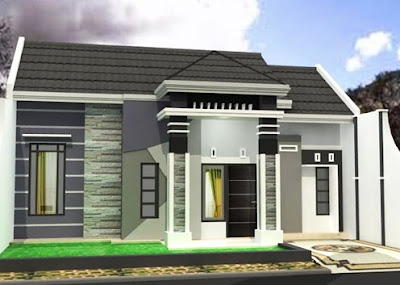 Contoh Desain Rumah Bergaya Dengan Batu Alam Terbaru