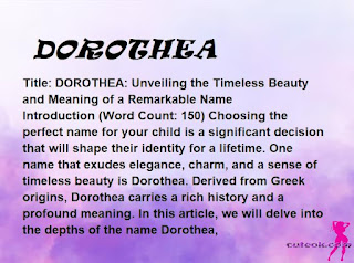 meaning of the name "DOROTHEA"