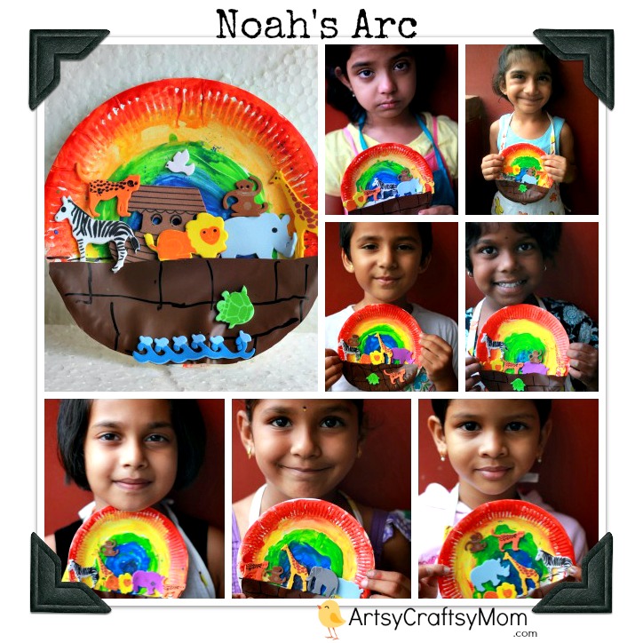paper plate noah's ark craft - bible activities - artsy
