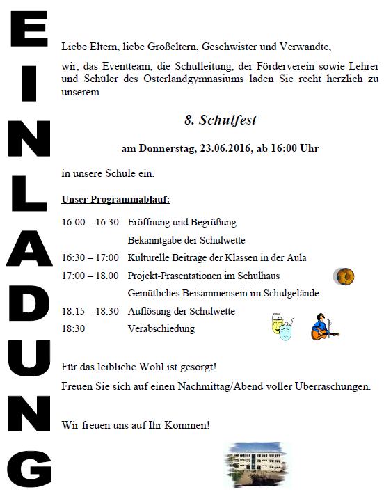 Osterlandgymnasium Gera - Schule im Grünen: Juni 2016