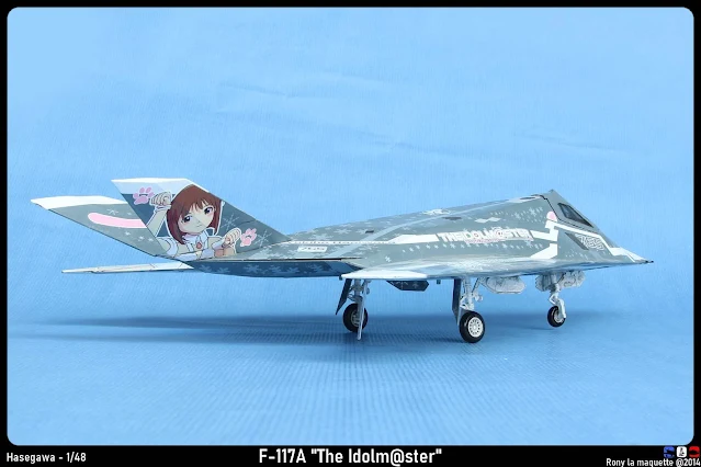 Maquette du F-117 Idolmaster d'hasegawa au 1/48.