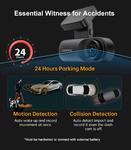 DDPAI Dash Cam Mola N3 2K 1600P HD GPS Wifi Smart Connect Android 24H Parking Car Camera Recorder Vehicle Drive Auto Video DVR Camera