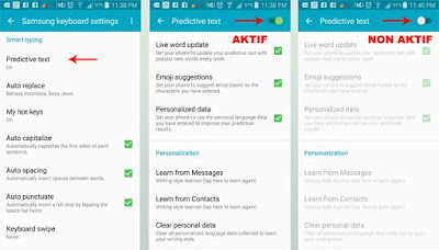 menonaktifkan teks prediktif di android