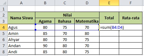 Rumus Microsoft Excel Lengkap dengan Contoh dan Gambar