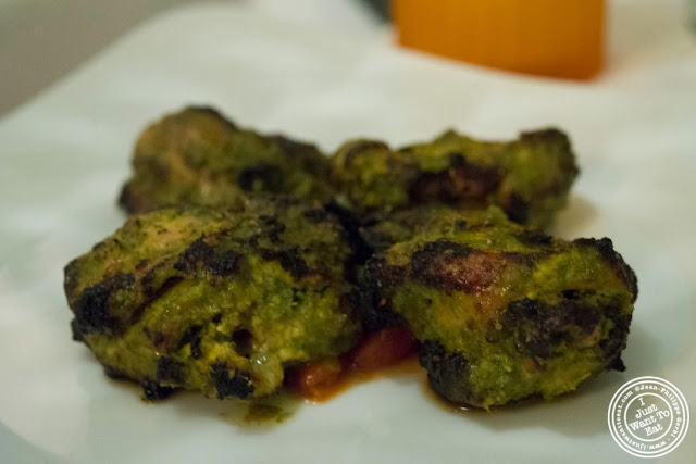 image of Haryali chicken tikka at Tulsi, Indian restaurant in Midtown East, NYC, New York