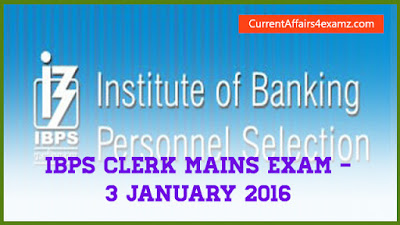 IBPS Clerk Exam 3 January 2016