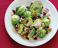 Brussels Sprouts with Walnuts and Dried Cranberries