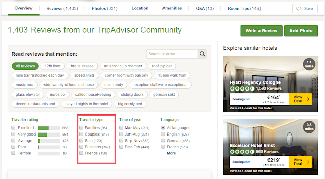 traveler type trip advisor screenshot
