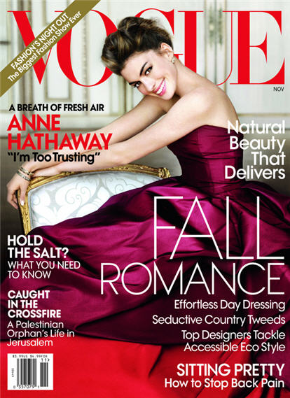 Anne Hathaway Looks Like Princess Style in Vogue US November