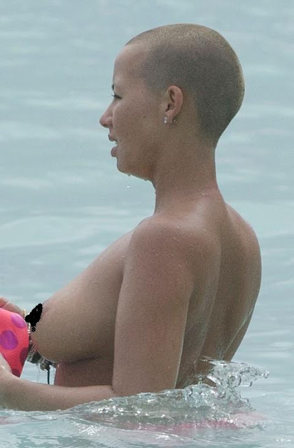 amber rose beach pics. amber rose and kanye west