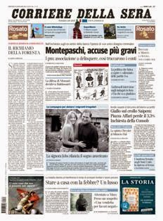 Corriere della Sera del 31 Gennaio 2013 | ISSN 1120-4982 | TRUE PDF | Quotidiano | Cronaca | Politica
Il Corriere della Sera è uno storico quotidiano italiano, primo per diffusione, con 445.000 copie di media giornaliera nel luglio 2012. Ha sede a Milano ed è pubblicato da RCS MediaGroup.
Il Corriere della Sera nacque nel febbraio del 1876 quando Eugenio Torelli Viollier, direttore de La Lombardia, e Riccardo Pavesi, editore della medesima, decisero di fondare un nuovo giornale.