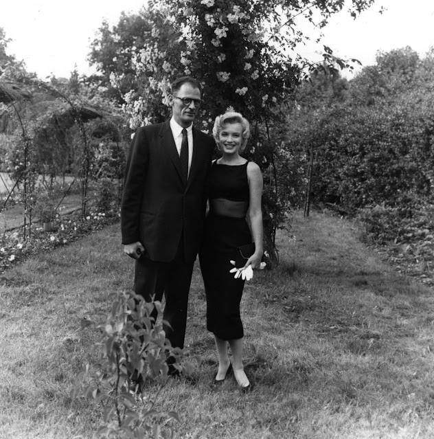 1956. Marilyn Monroe and Arthur Miller at Parkside House in Englefield Green,  England on July 15, 1956