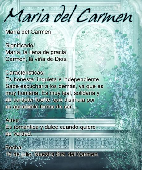 Significado de María del Carmen