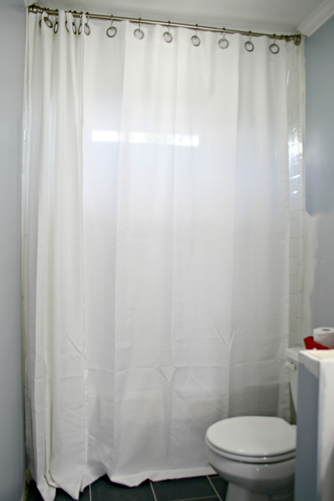 How to hang double shower curtains (for less!), Thrifty Decor Chick