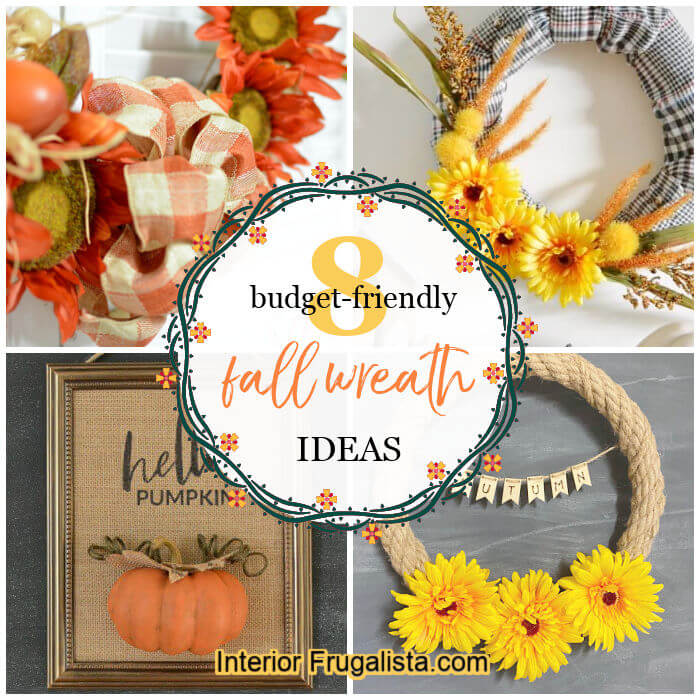 These eight budget-friendly ideas for a handmade wreath for Fall are made with either recycled materials, thrift store scores, or dollar store finds.