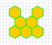 Bentuk pola sarang lebah yang telah diberi warna