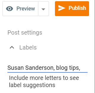 image of blogger labels