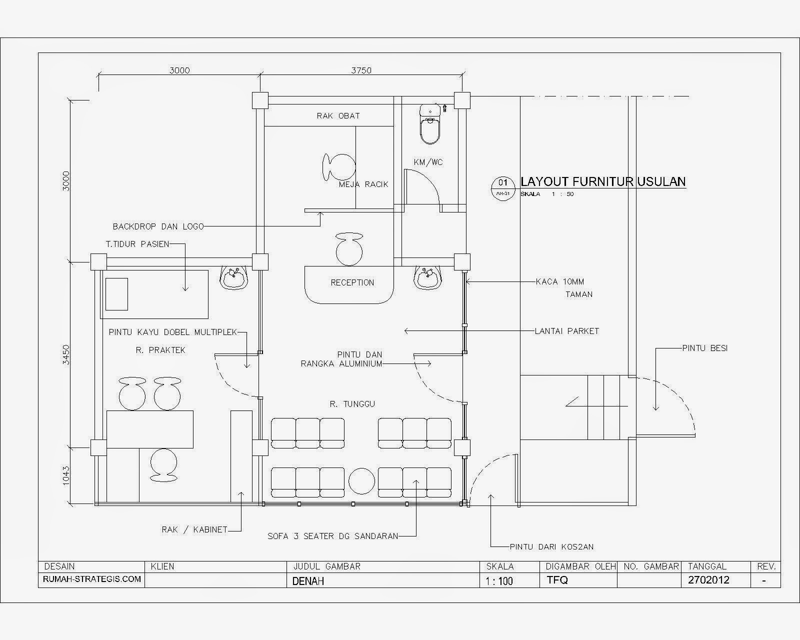 TFQ architects denah layout furnitur perencanaan klinik depok