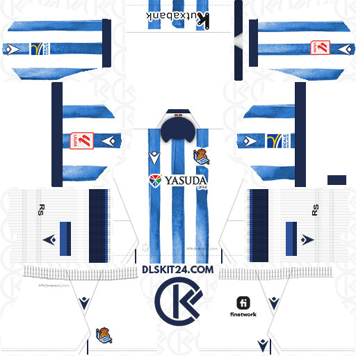 Real Sociedad Kits 2023-2024 Macron - Dream League Soccer Kits 2024 (Home)