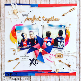 Perfect Together Scrapbook Layout by Angela Tombari for Yuppla Craft DT